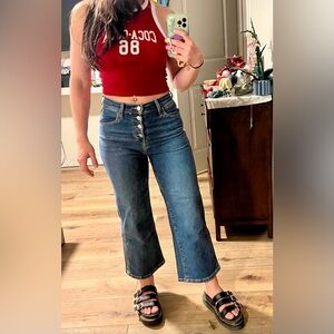 Levi’s Women’s Mile High Cropped Wide Leg Jeans High Rise Button Fly Size 25